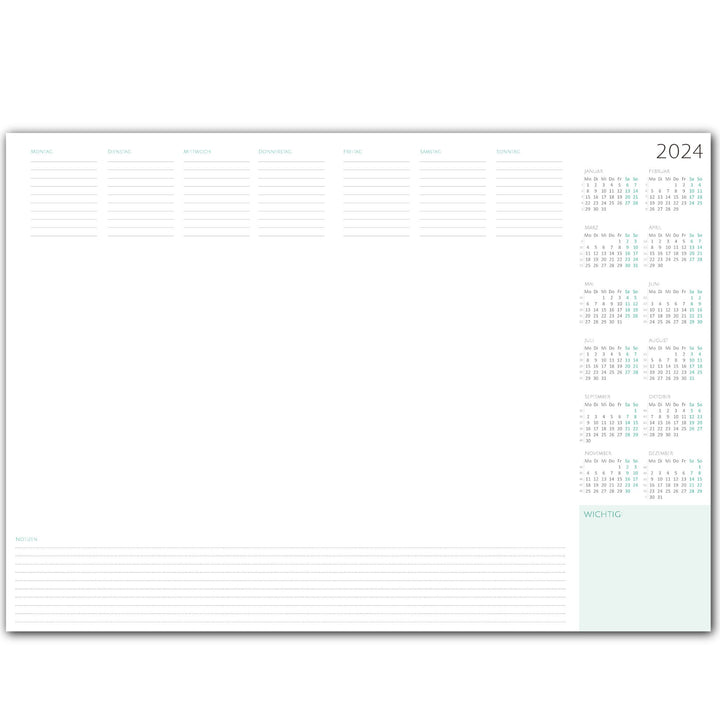 Wochenplaner Unterlage 2024