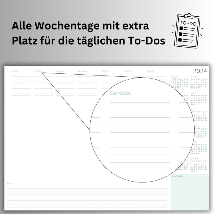 Wochenplaner Unterlage 2024