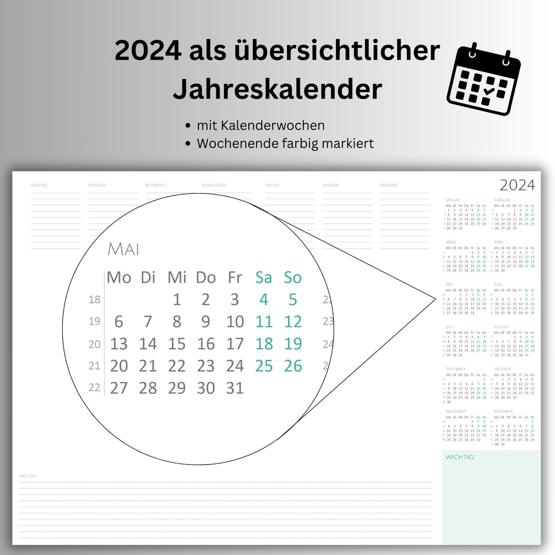 Wochenplaner Unterlage 2024